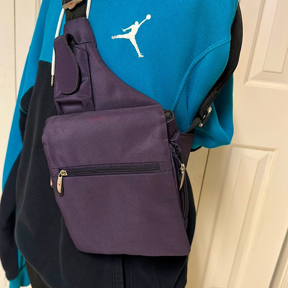 Travelog Sling Crossbody w/Black Adjustable Strap Plum/Purple